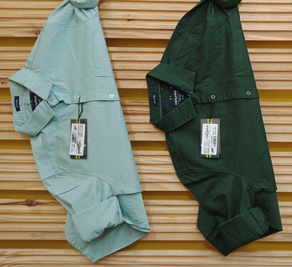 Croped Plain Full Sleeve Shirt