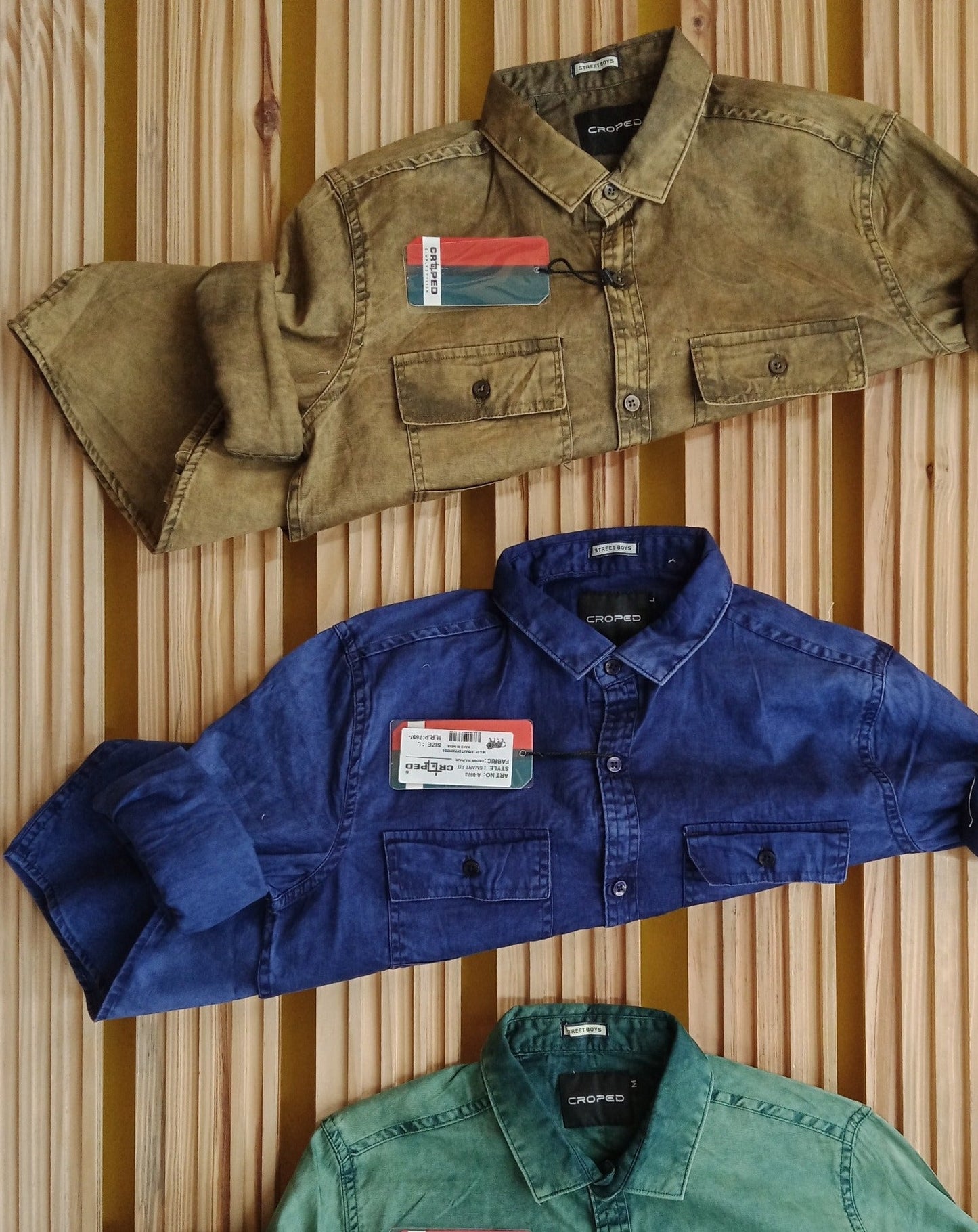 Croped Plain Full Sleeves Shirts