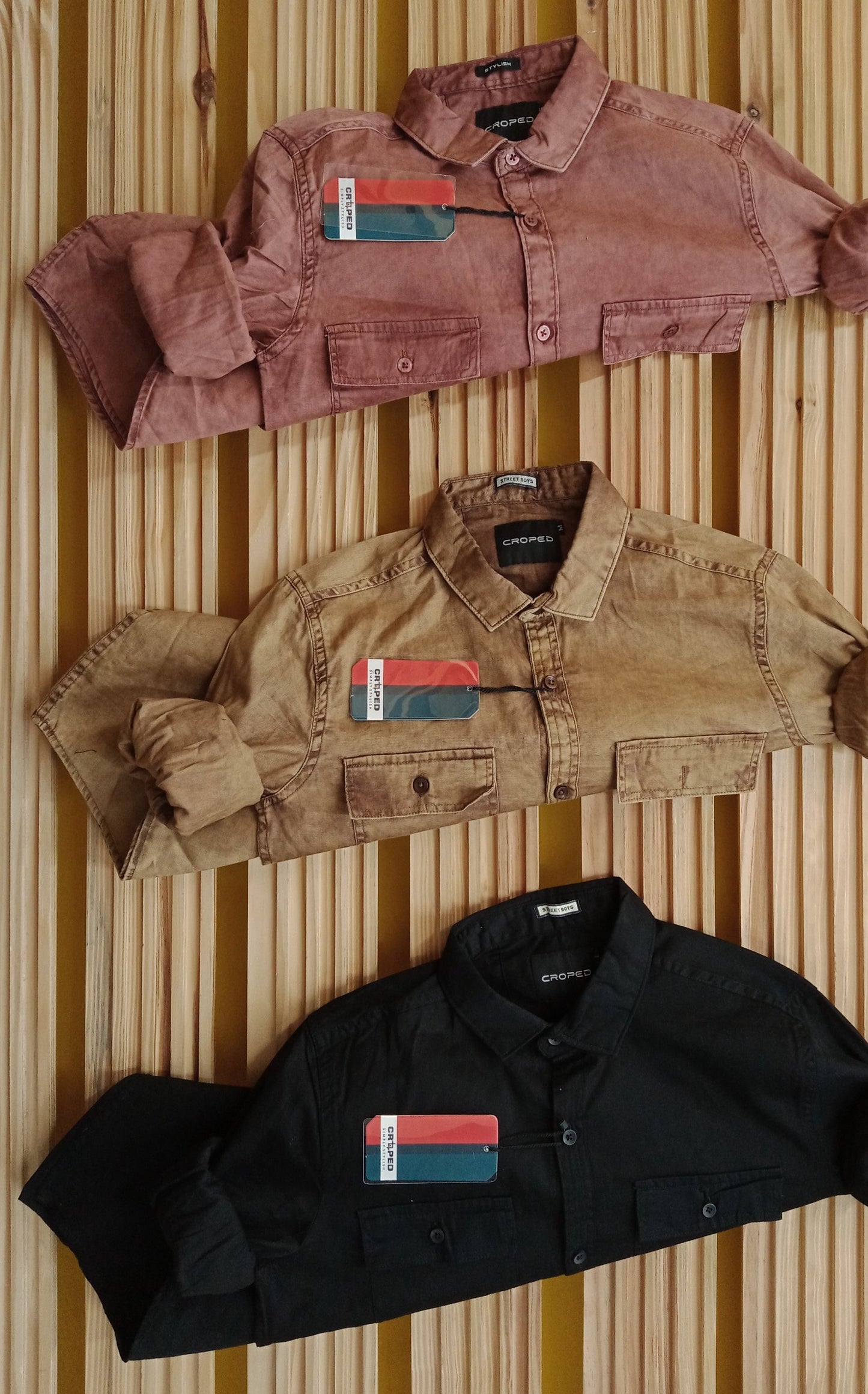 Croped Plain Full Sleeves Shirts