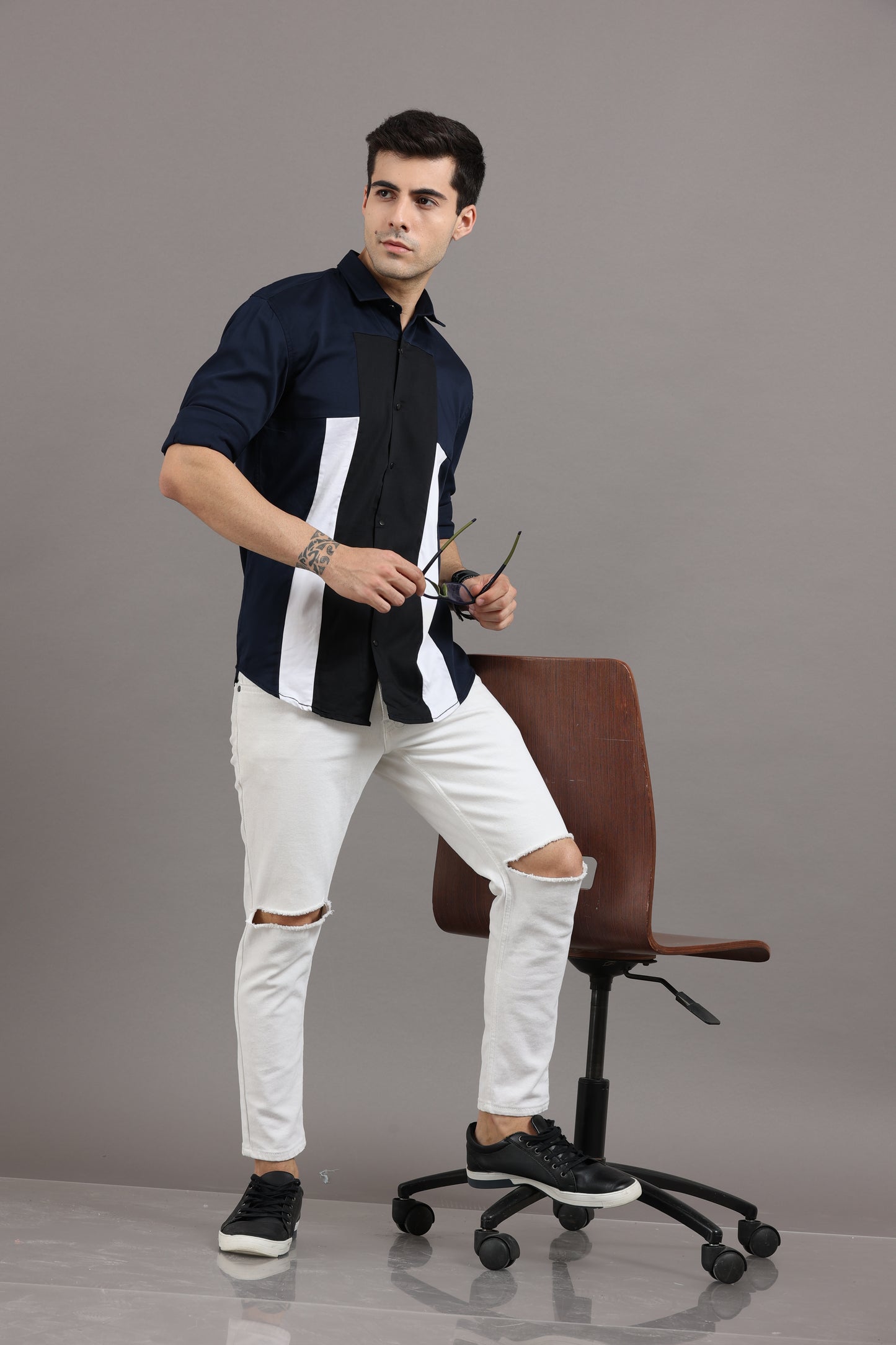 Onfire fancy designer shirt - Navy Blue
