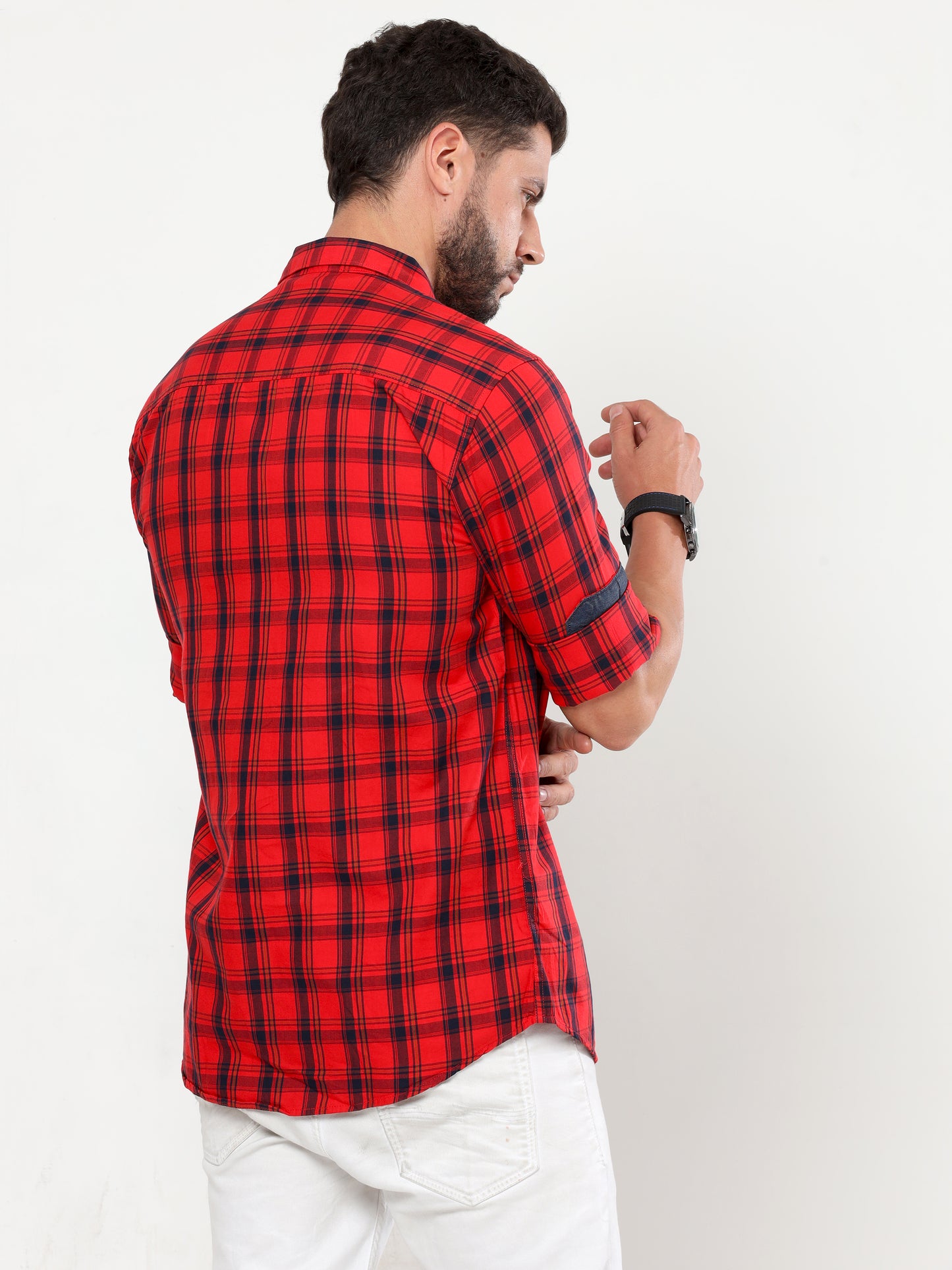 Onfire twill checks shirt Blood Red