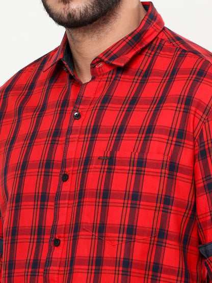 Onfire twill checks shirt Blood Red