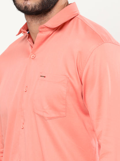 Onfire plain satin lycra shirt peach