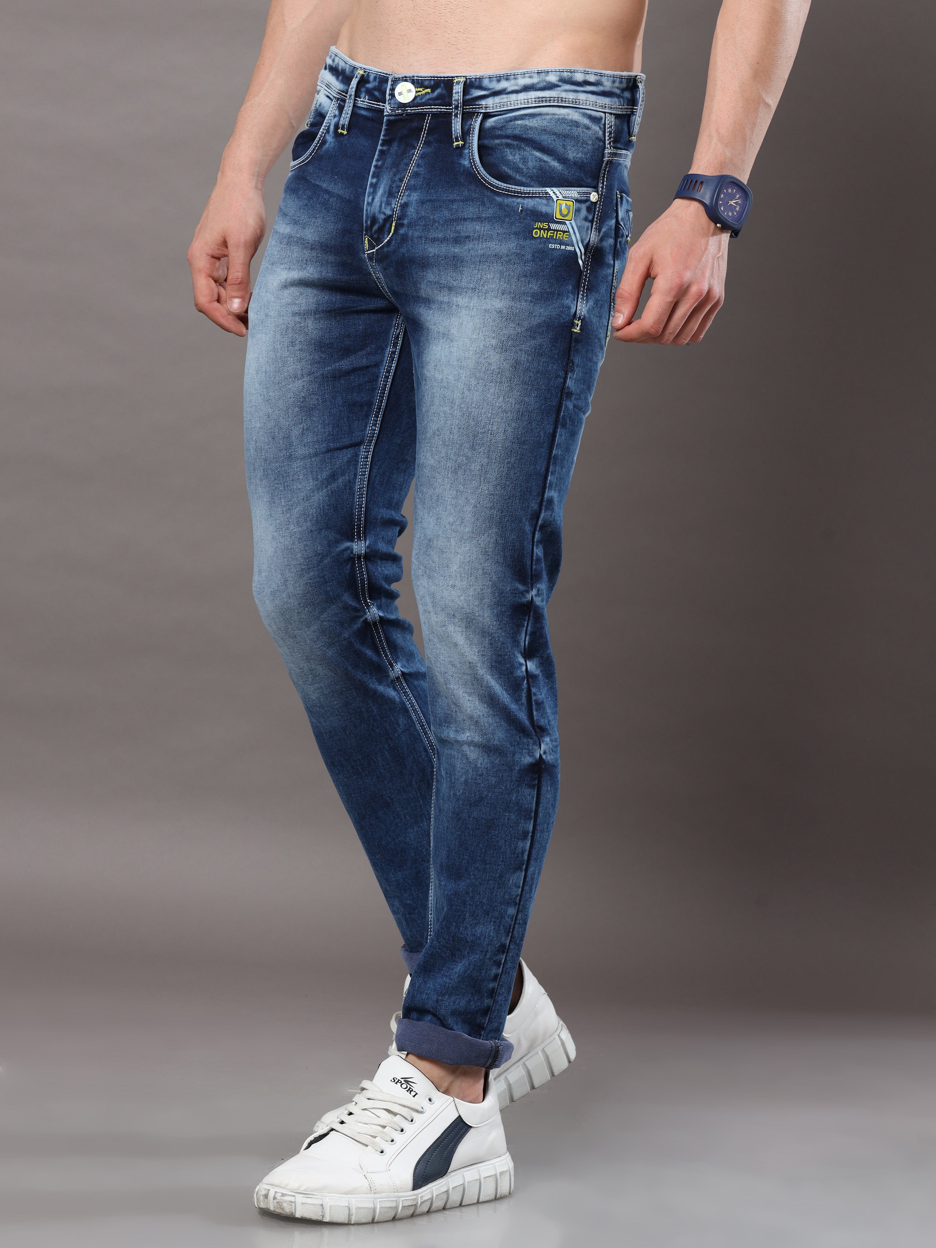 Buy Light Blue Mid Rise Leon Slim Fit Jeans Online at SELECTED HOMME |  400609