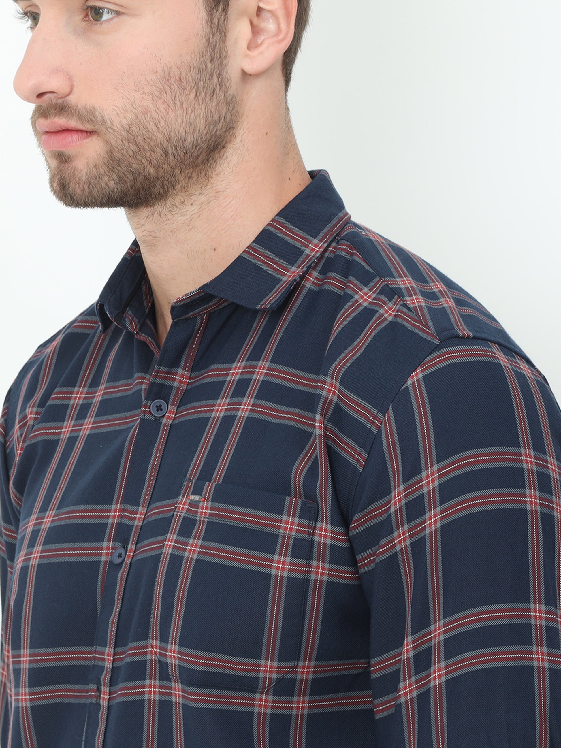 Onfire Checks Blue Shirt