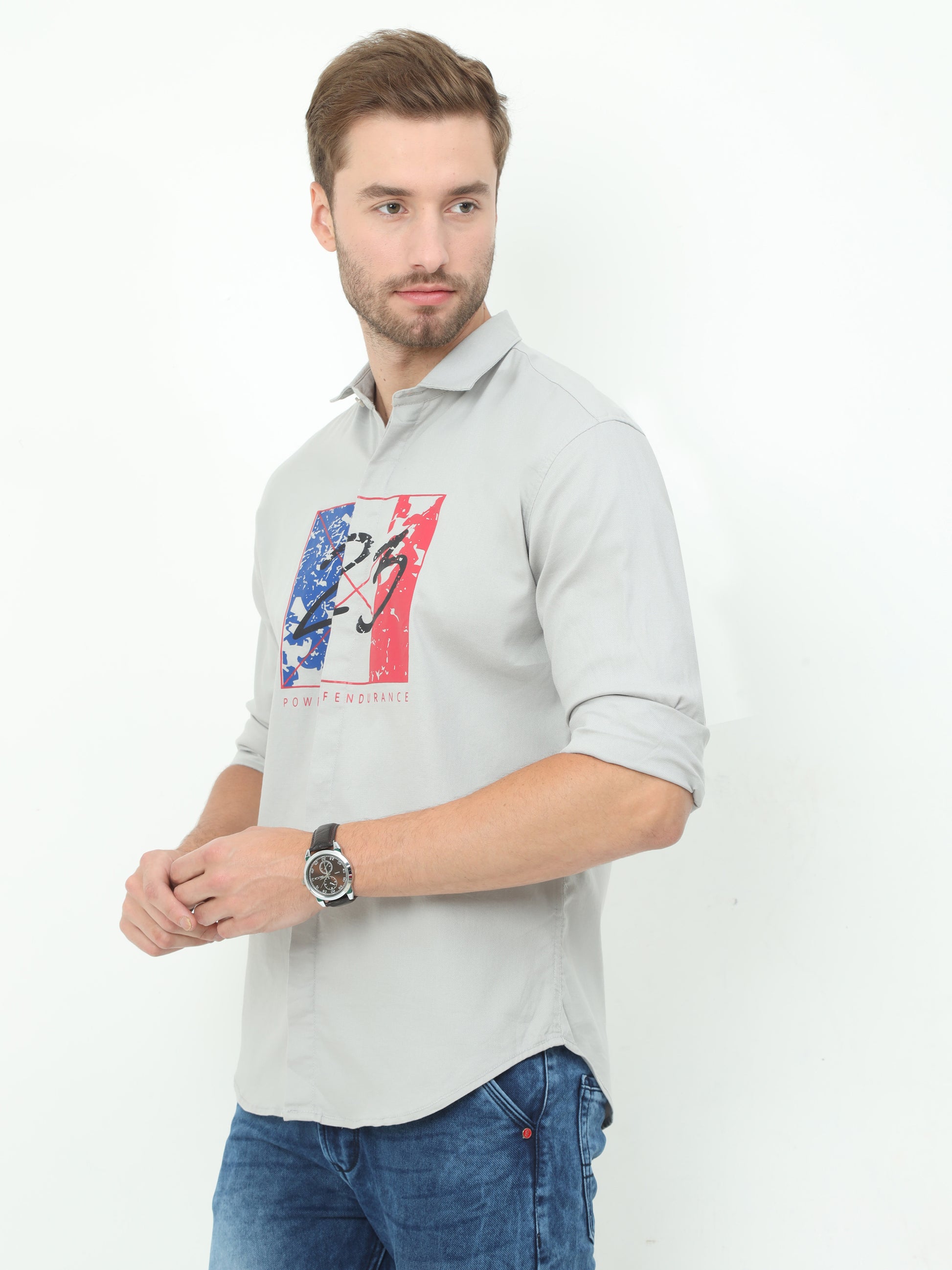 Onfire Fresco Designer Light Grey Shirt
