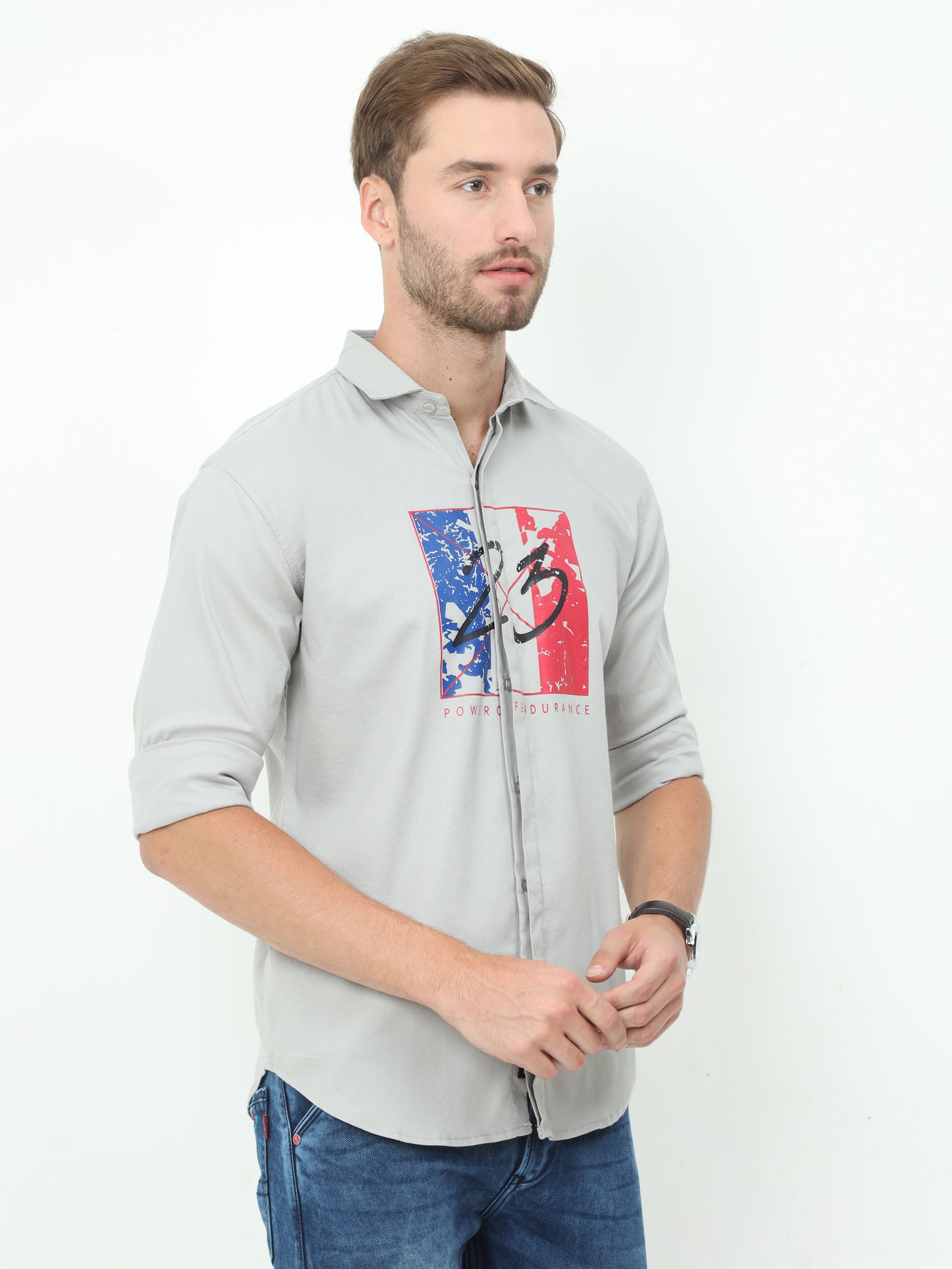 Onfire Fresco Designer Light Grey Shirt