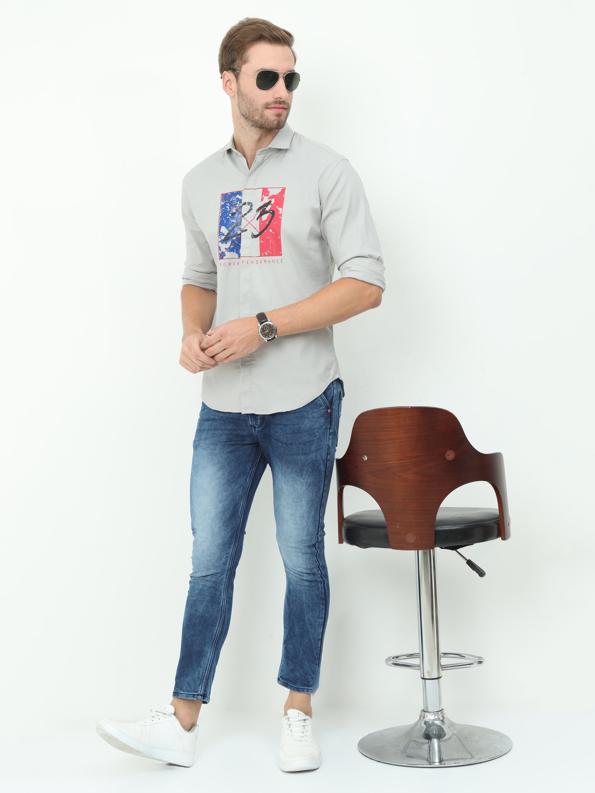 Onfire Fresco Designer Light Grey Shirt