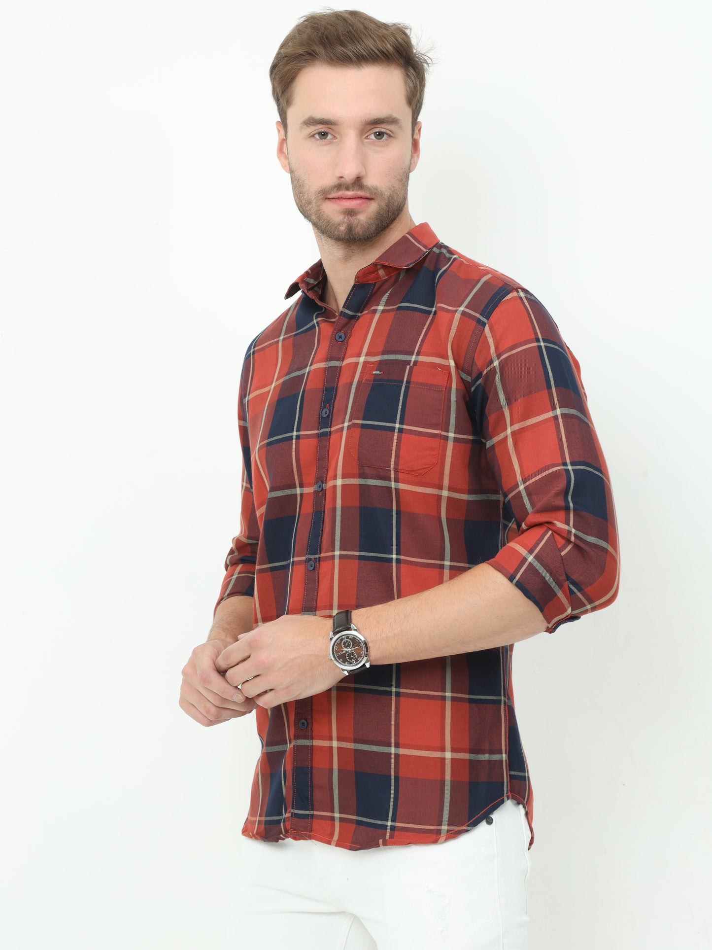Onfire Checks Brick Shirt