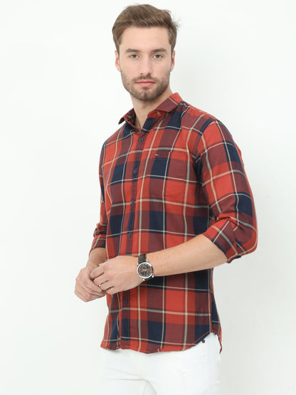 Onfire Checks Brick Shirt