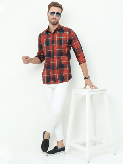 Onfire Checks Brick Shirt