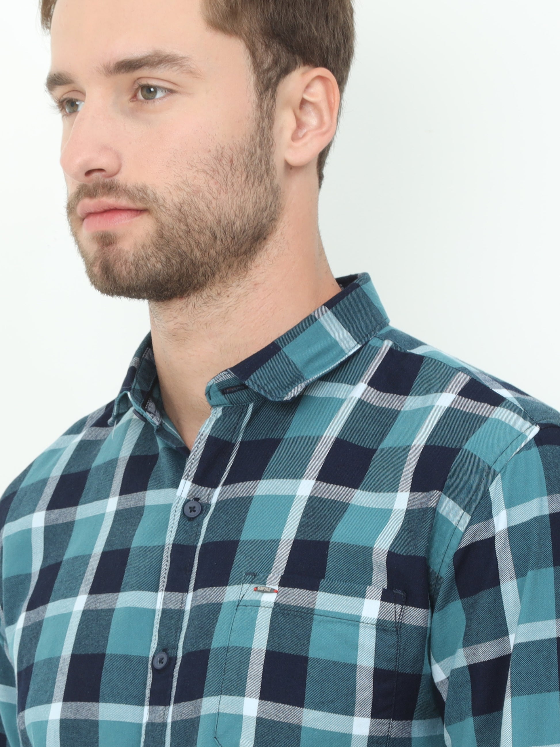 Onfire Marvao Checks Green Shirt