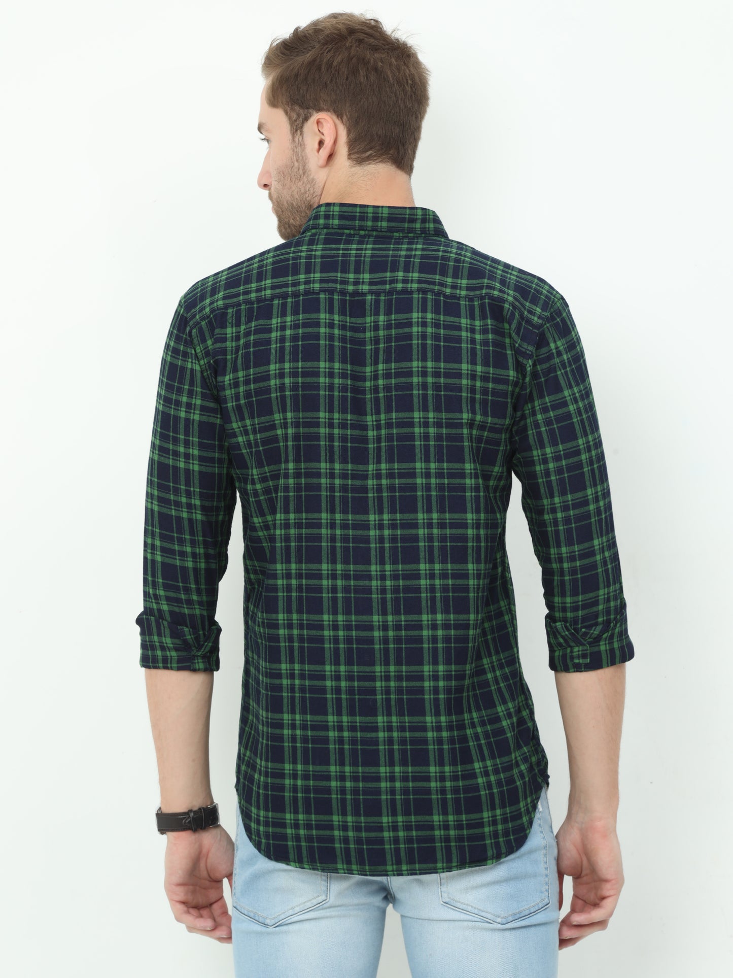 Onfire Checks Green Shirt