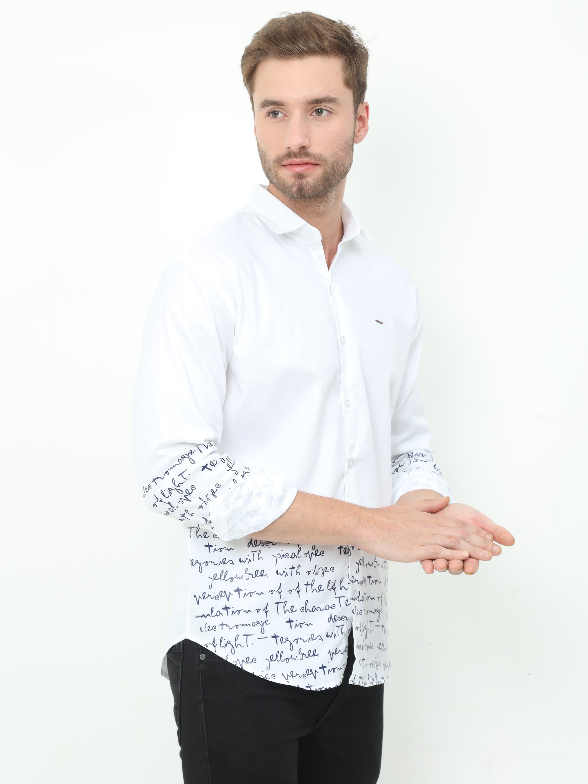 Onfire Designer White Shirt