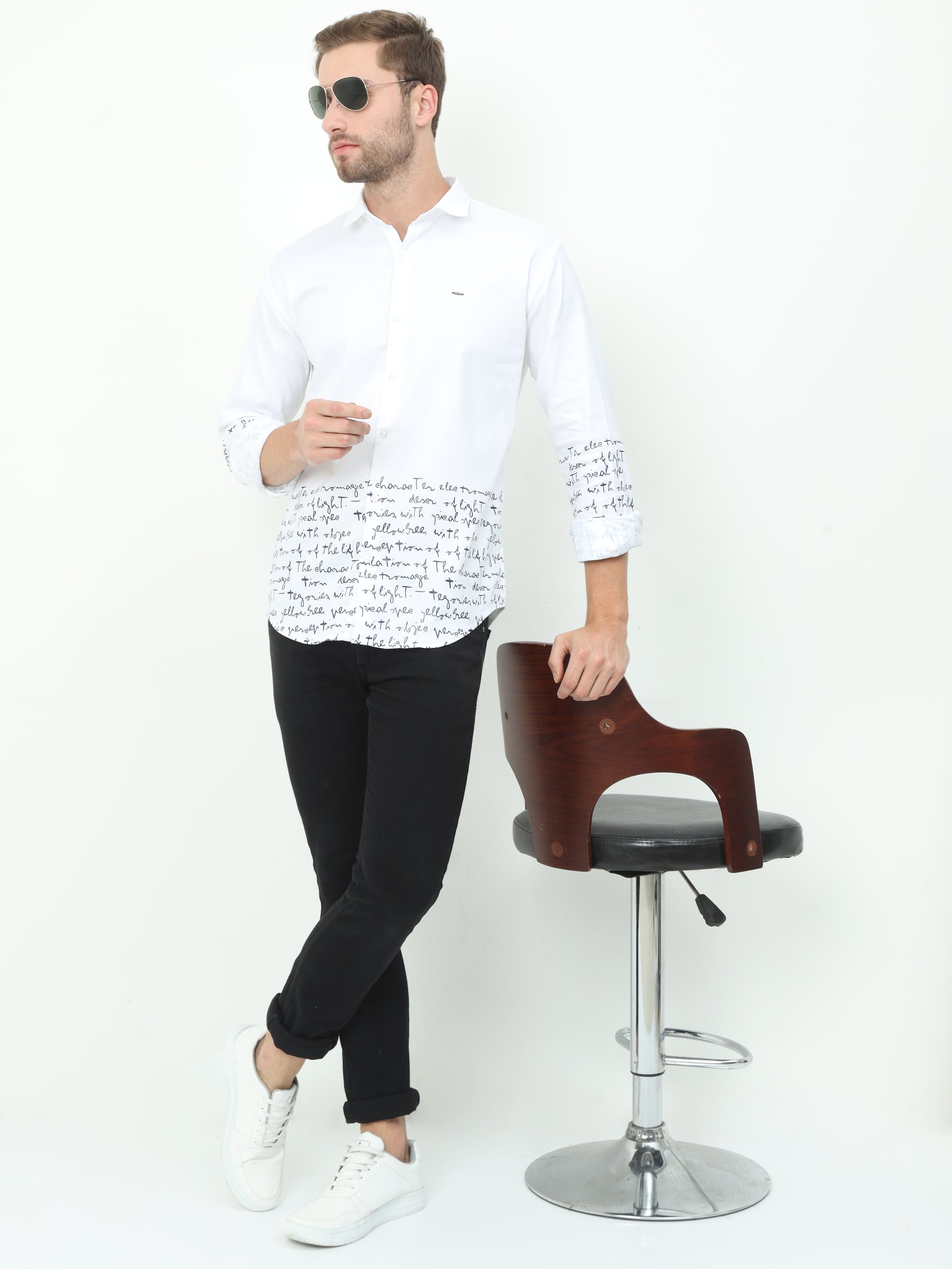 Onfire Designer White Shirt