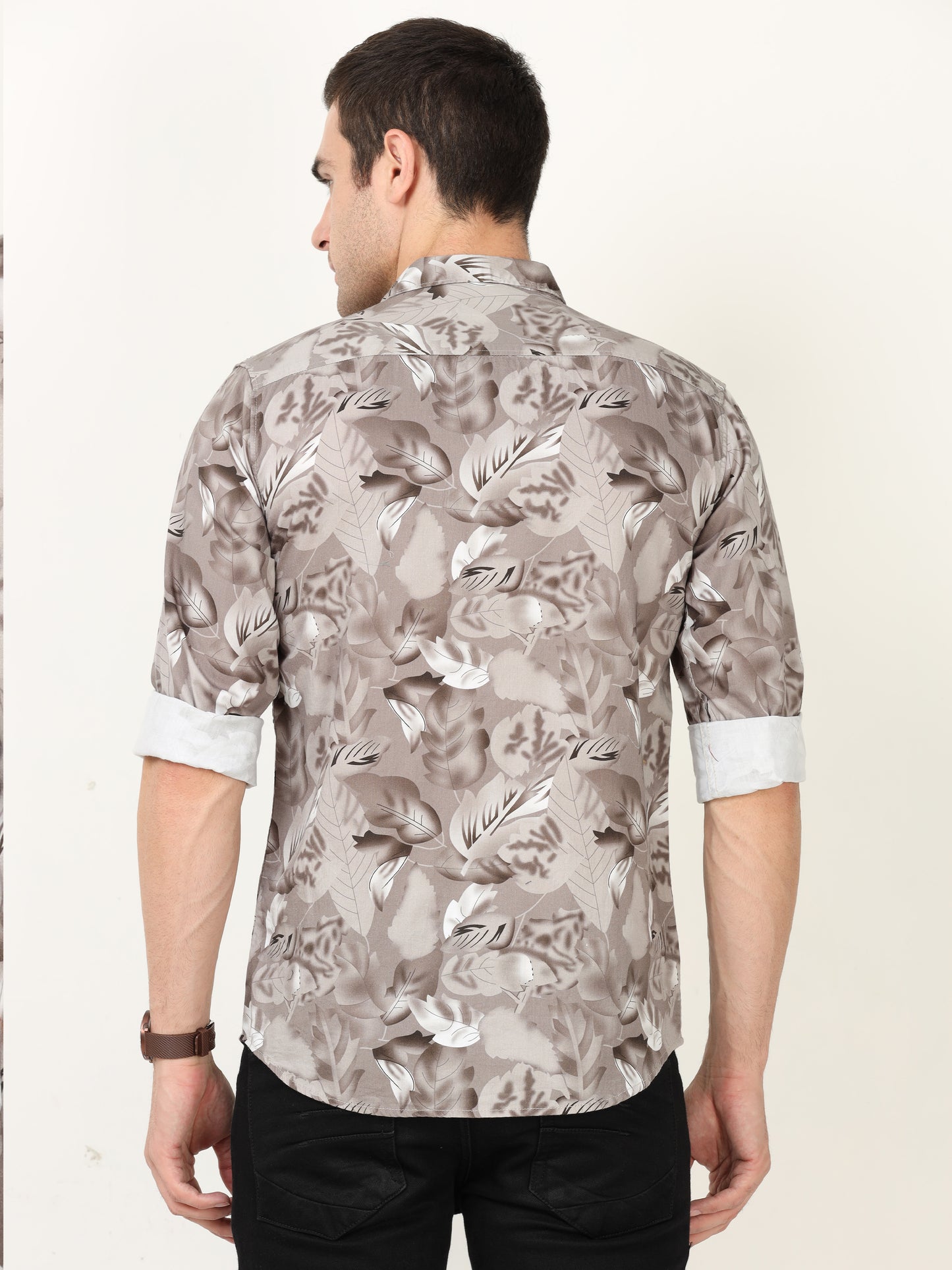 Onfire Dynamic Digital Print Shirt - Light Brown