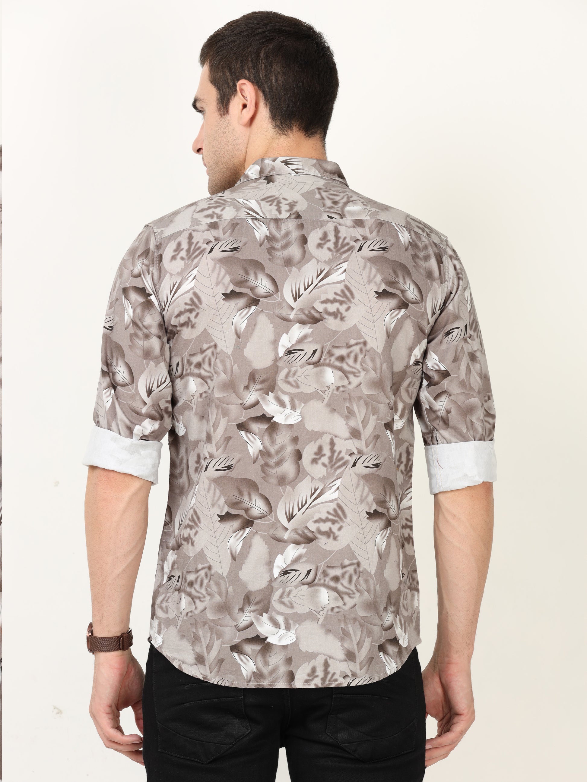 Onfire Dynamic Digital Print Shirt - Light Brown