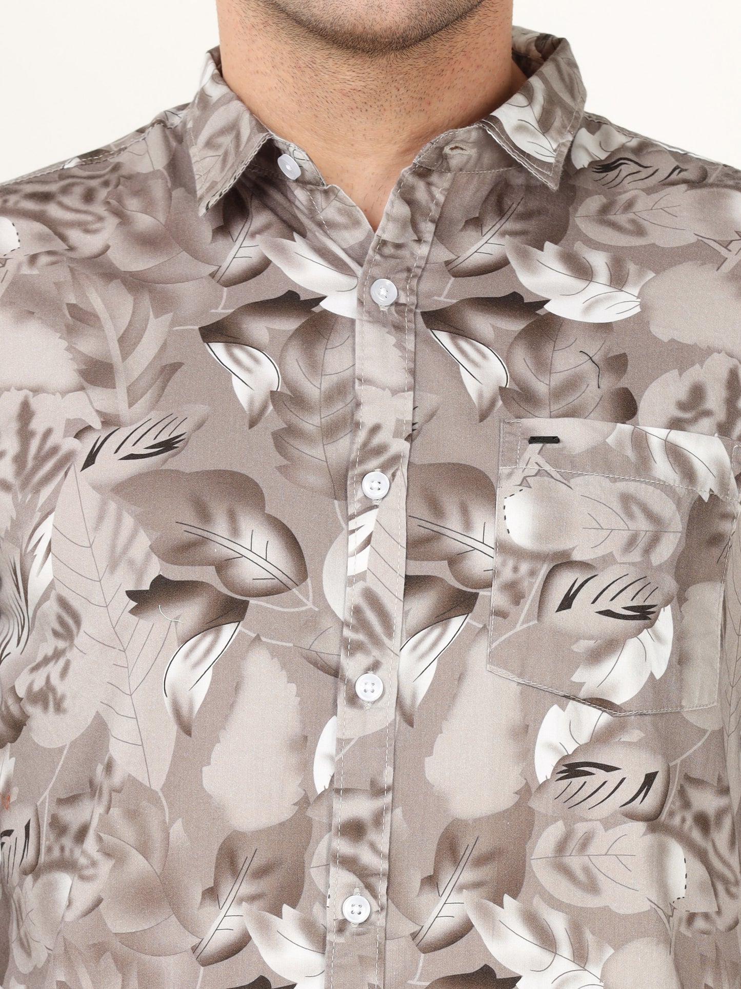 Onfire Dynamic Digital Print Shirt - Light Brown