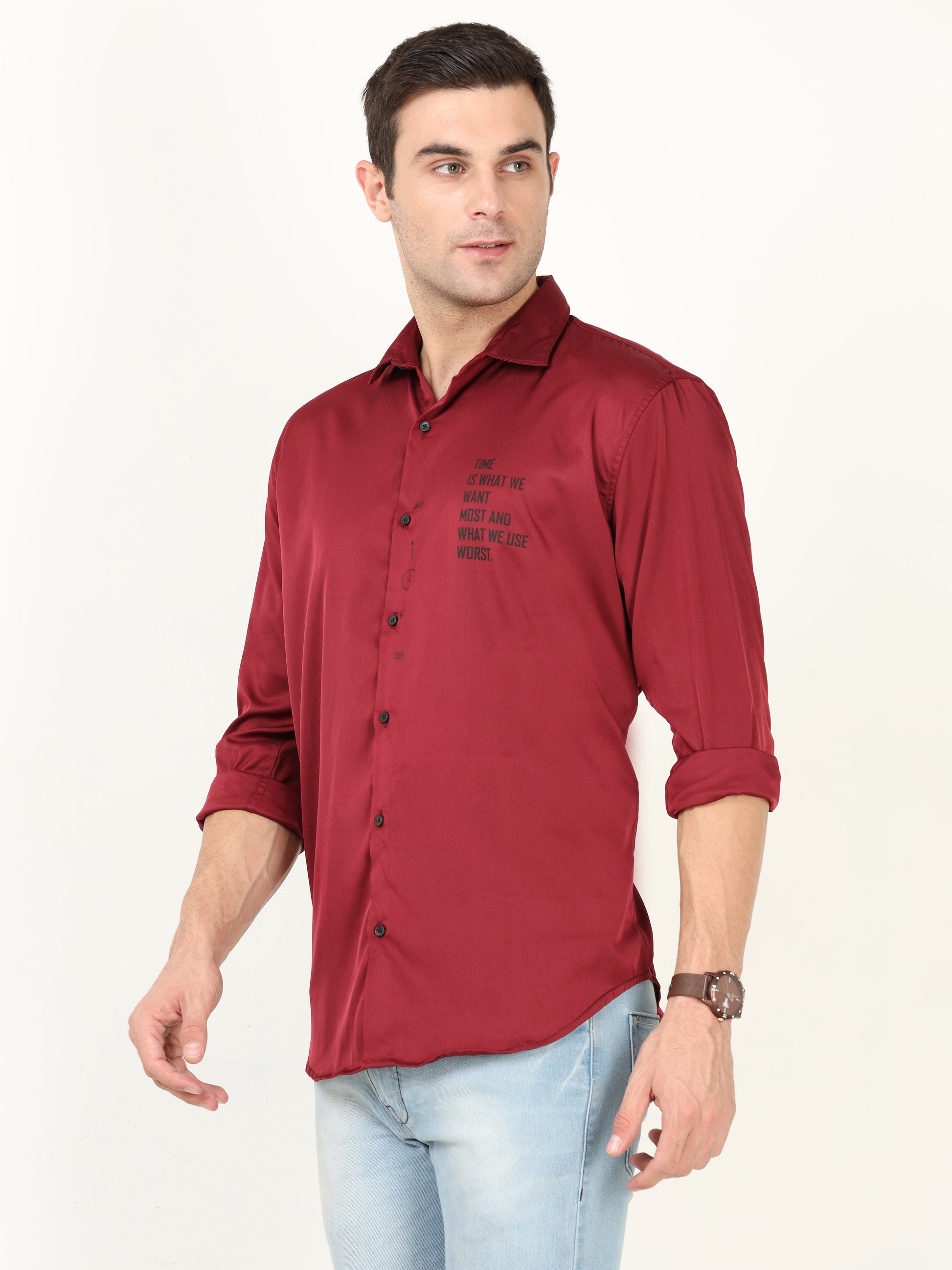 Onfire Designer Maroon Shirt