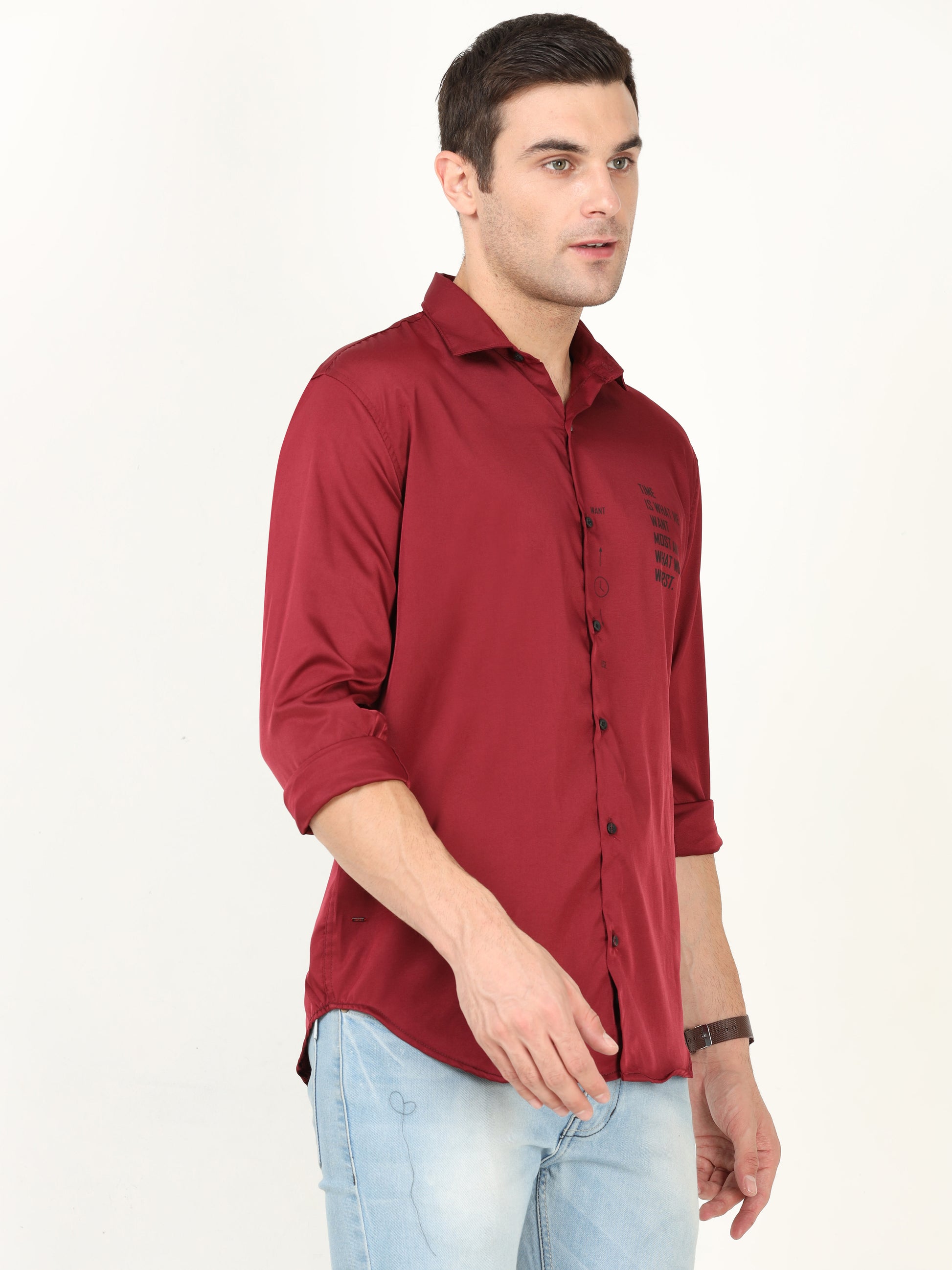 Onfire Designer Maroon Shirt
