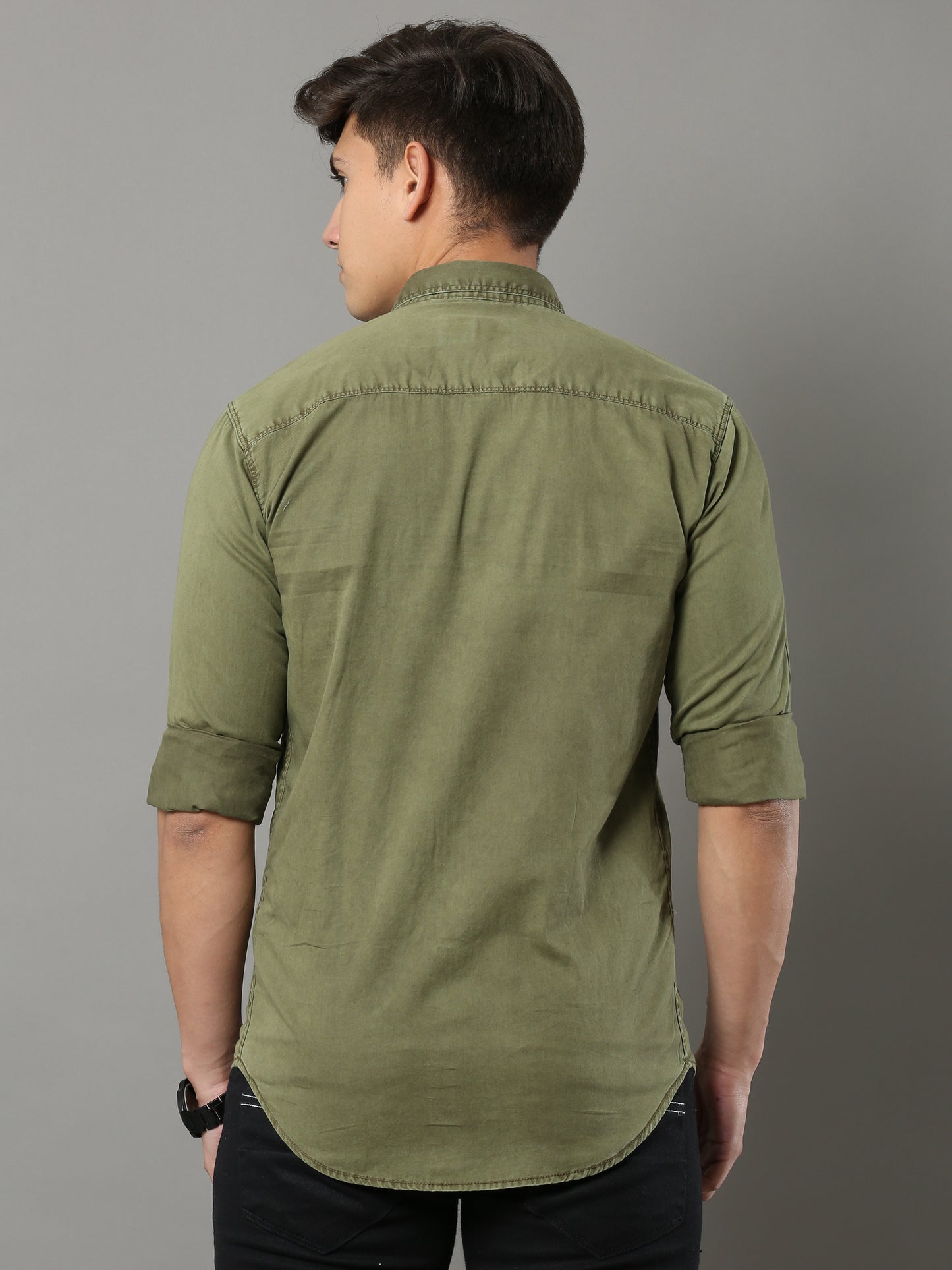 Onfire Sulphur Cargo Mehandi Green Shirt
