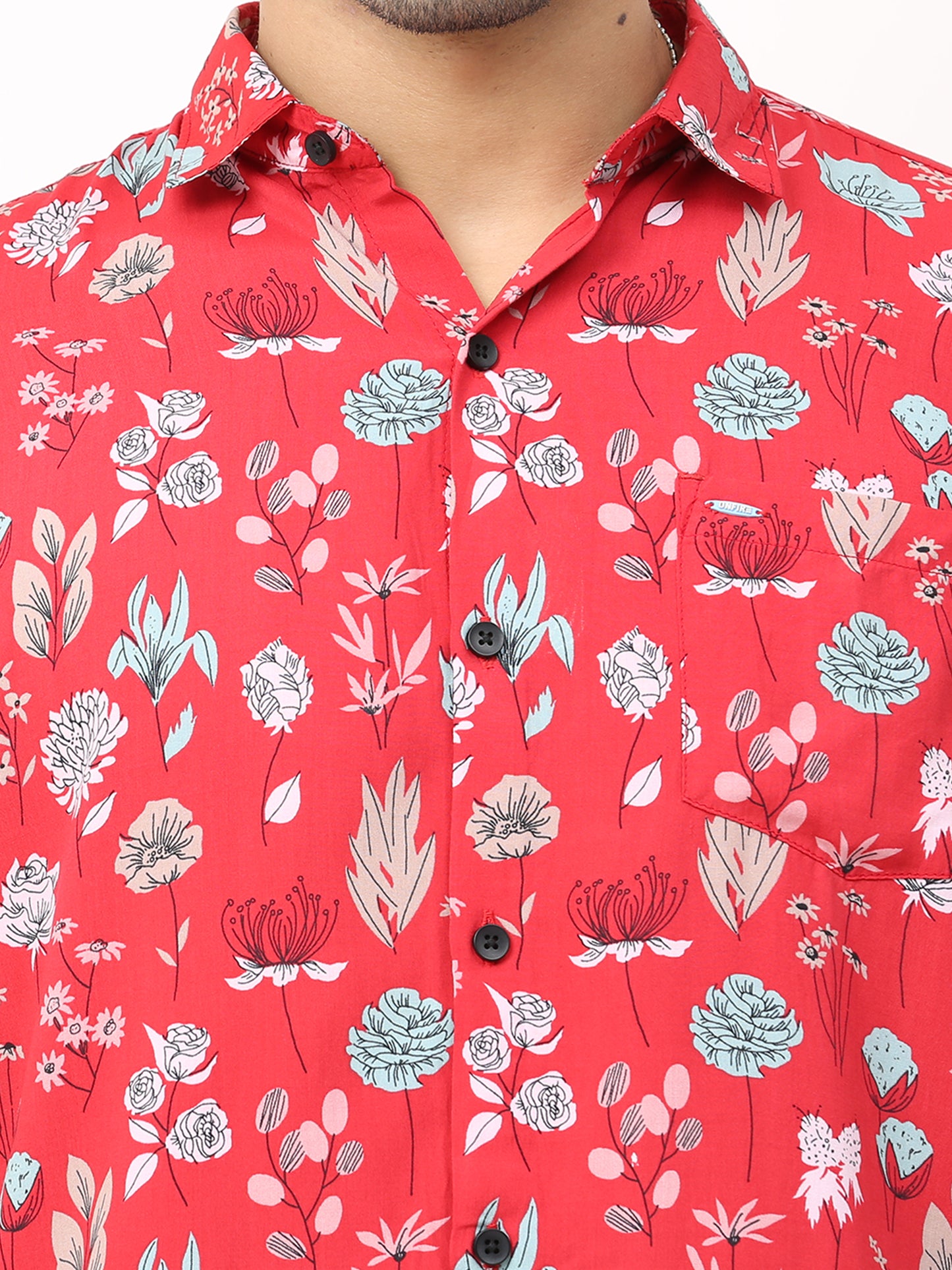 Onfire Floral Red Shirt