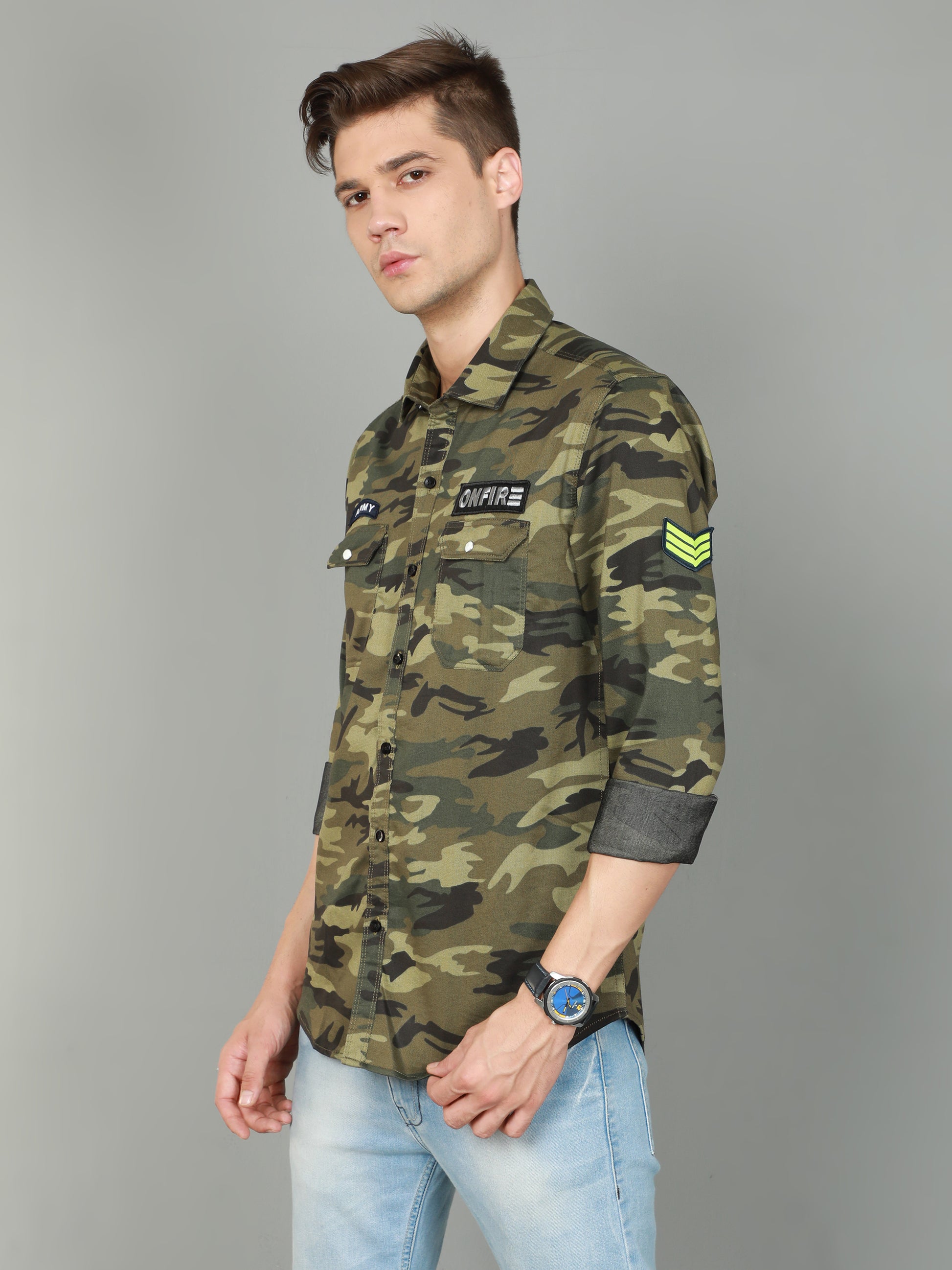 Onfire Camouflage Green Shirt
