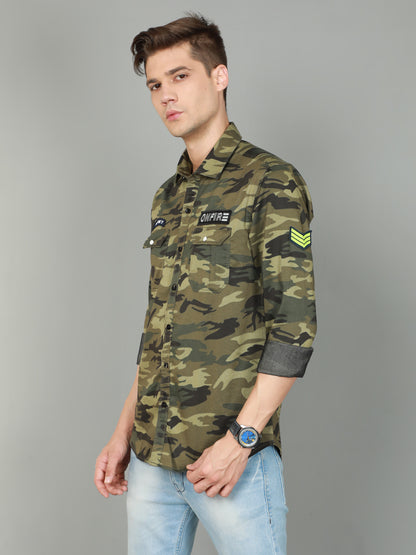 Onfire Camouflage Green Shirt