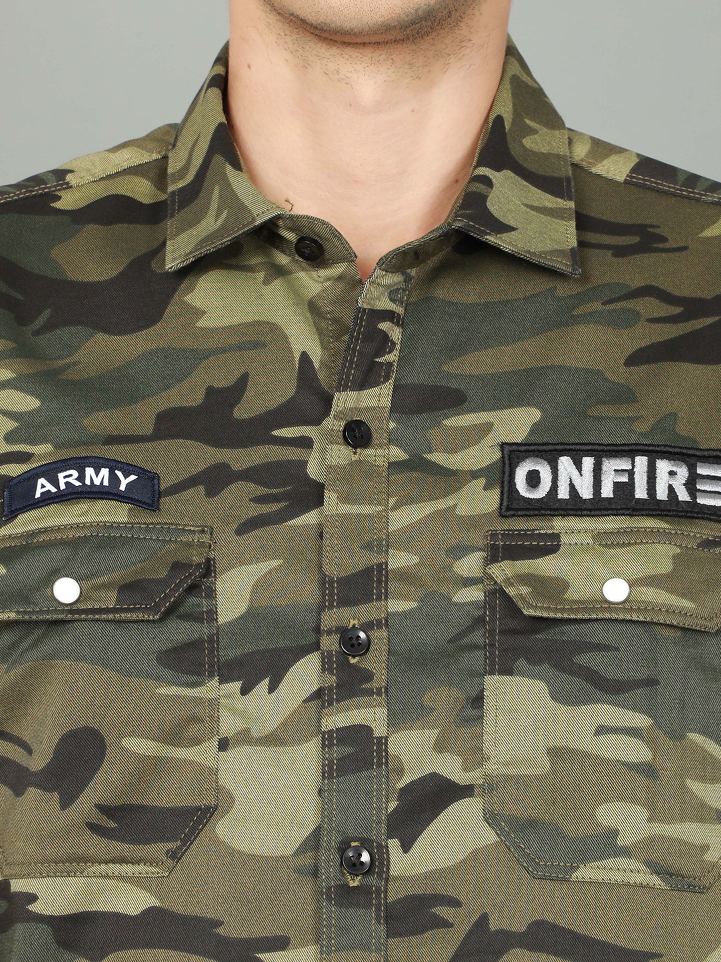 Onfire Camouflage Green Shirt