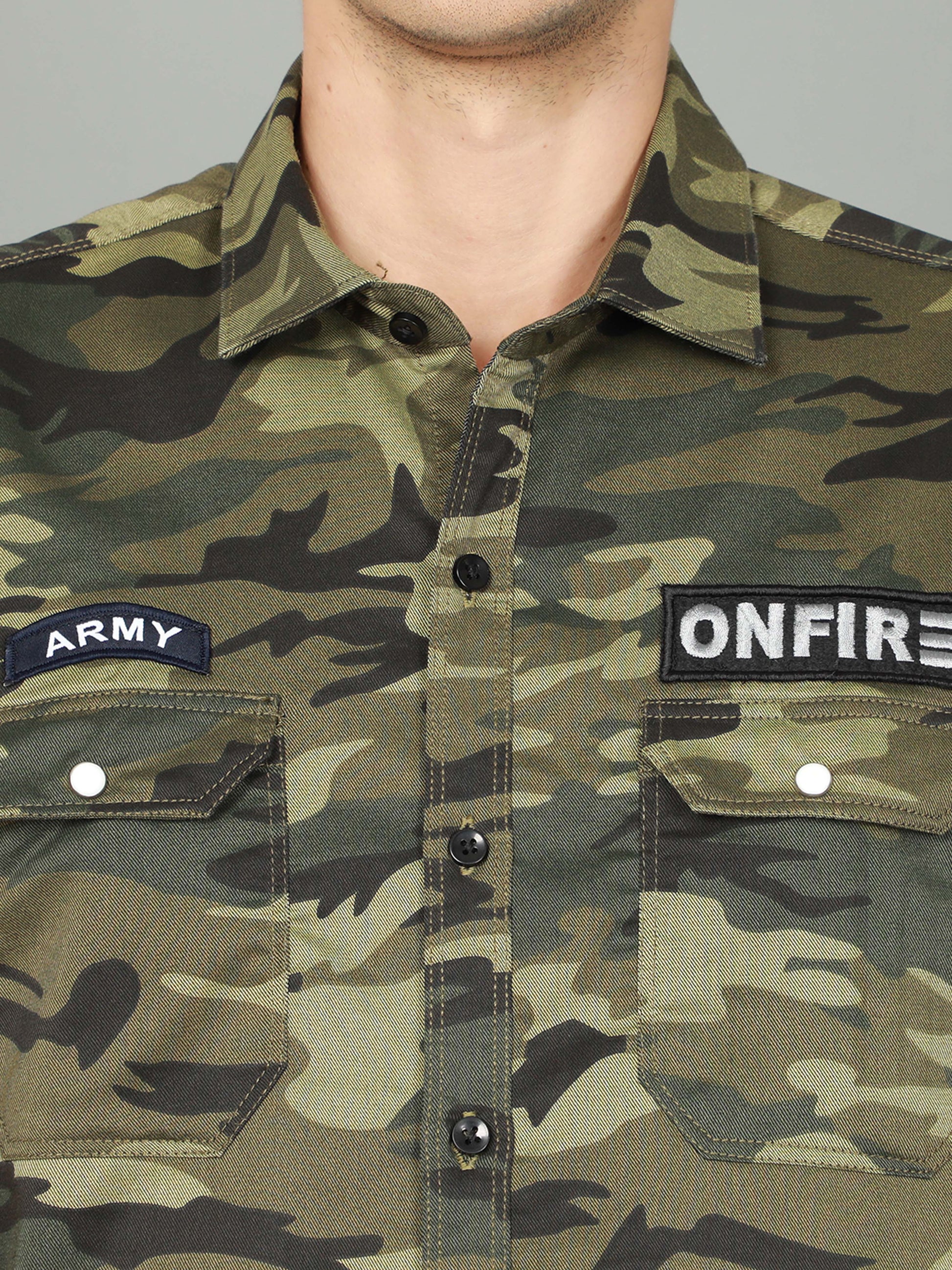 Onfire Camouflage Green Shirt