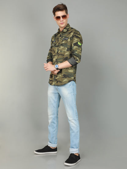 Onfire Camouflage Green Shirt
