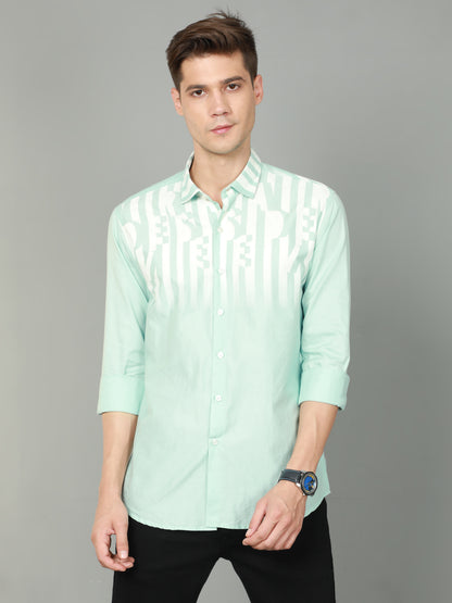 Onfire Designer Light Green Shirt