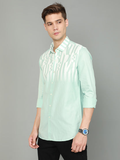 Onfire Designer Light Green Shirt
