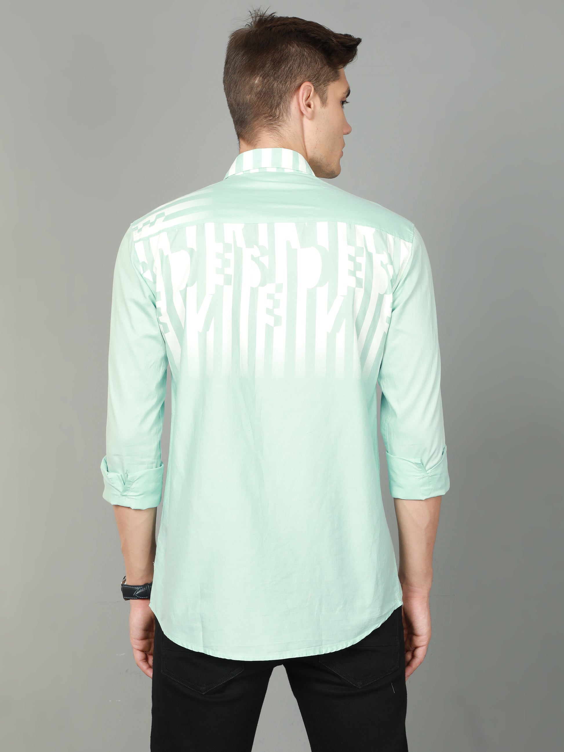 Onfire Designer Light Green Shirt
