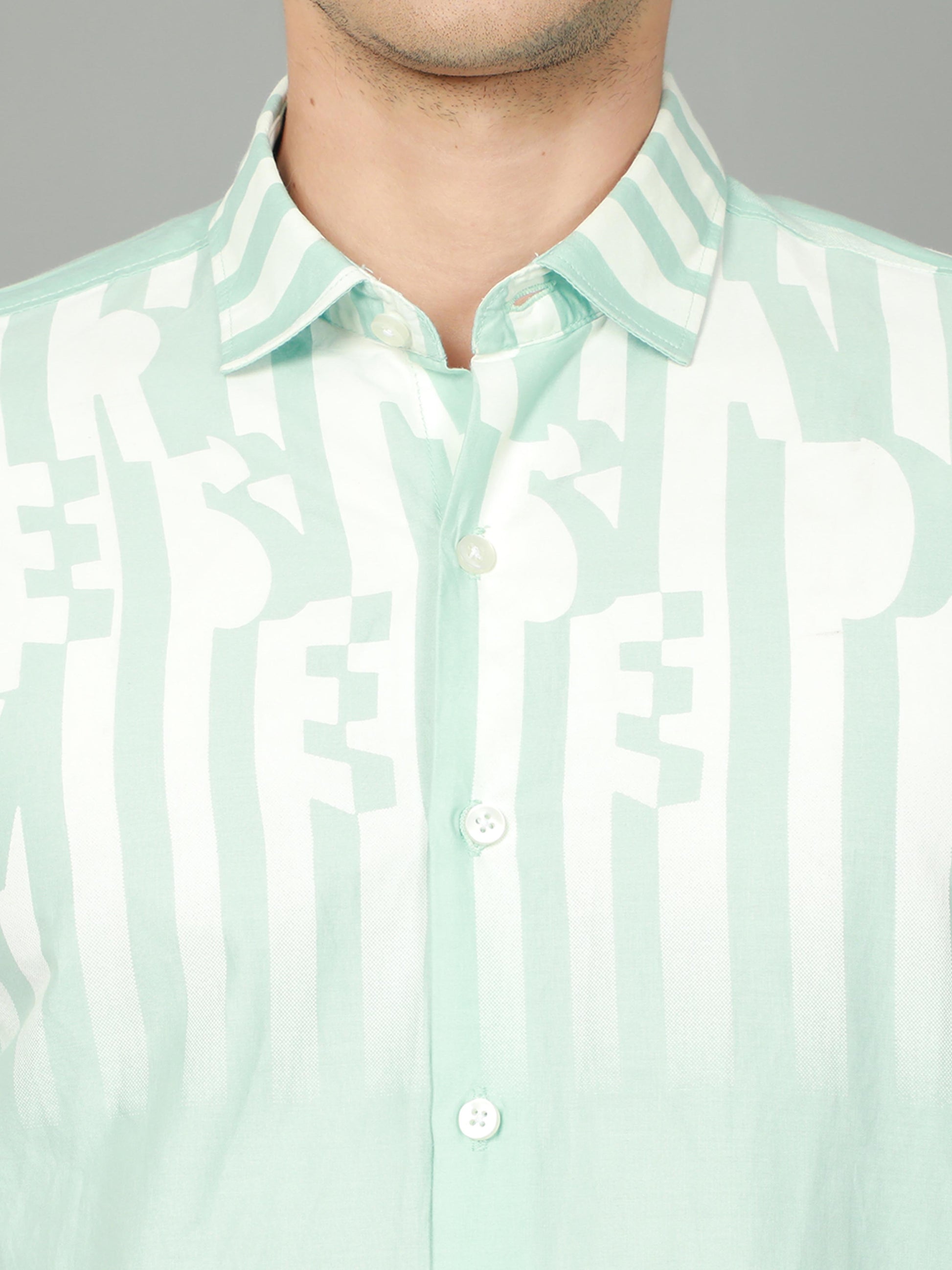 Onfire Designer Light Green Shirt