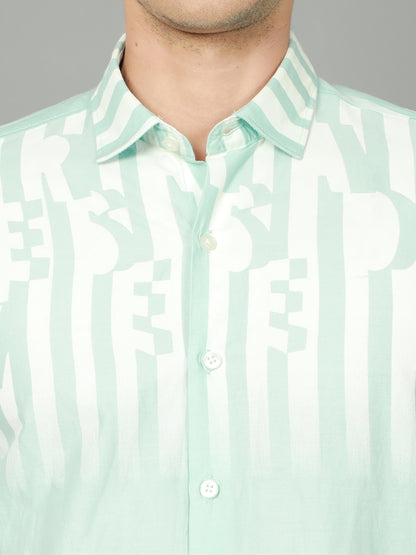 Onfire Designer Light Green Shirt