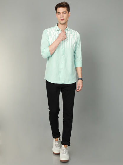 Onfire Designer Light Green Shirt