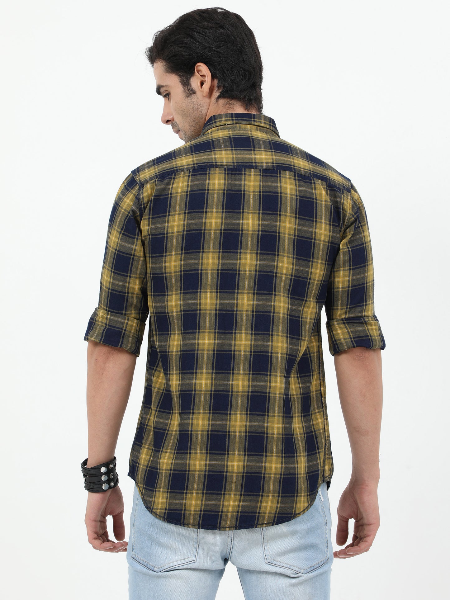 Onfire Checks Yellow/Blue Cargo Shirt