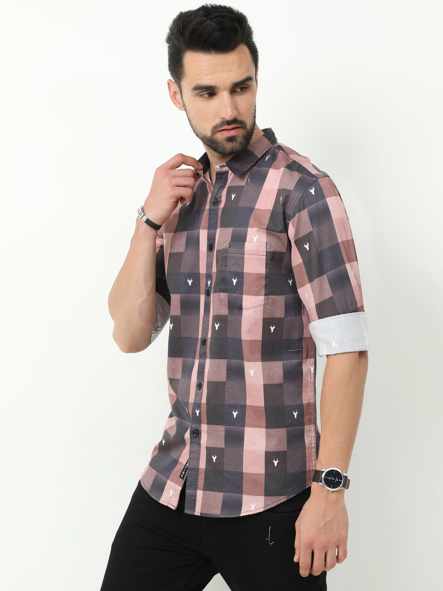 Onfire Digital Print Shirt - Light Pink