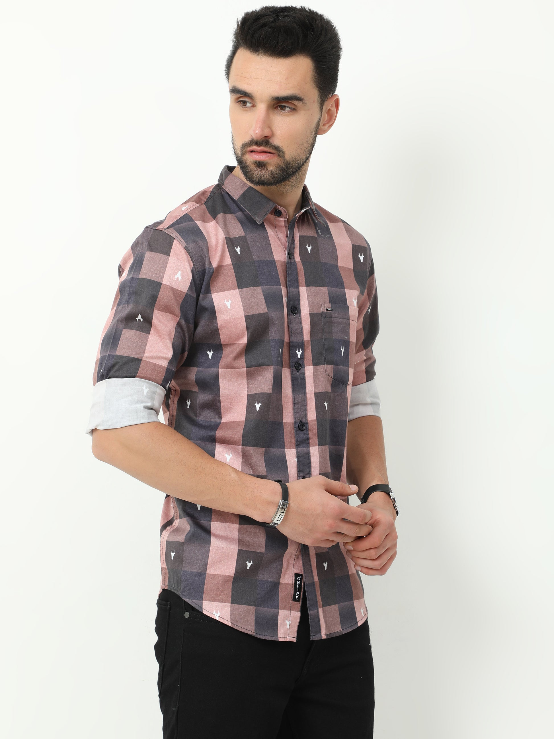 Onfire Digital Print Shirt - Light Pink