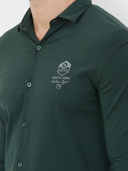 Onfire Designer Olive Green Shirt